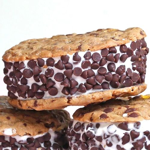 Vegan Chocolate Chip Cookie Ice Cream Sandwiches