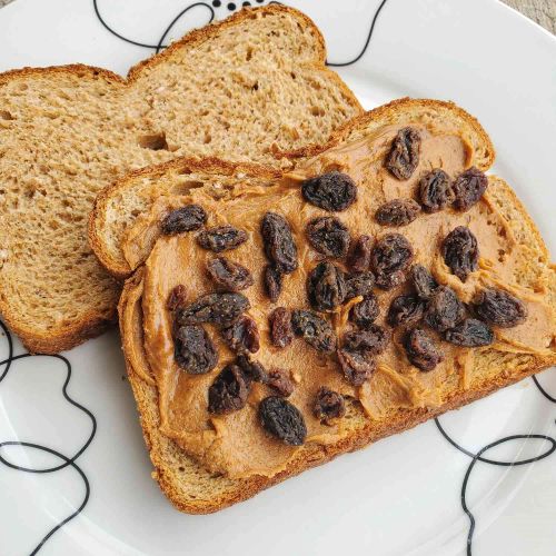 Cinnamon-Raisin Peanut Butter Sandwich