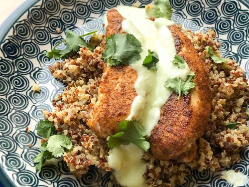 Blackened Chicken with Avocado Cream Sauce