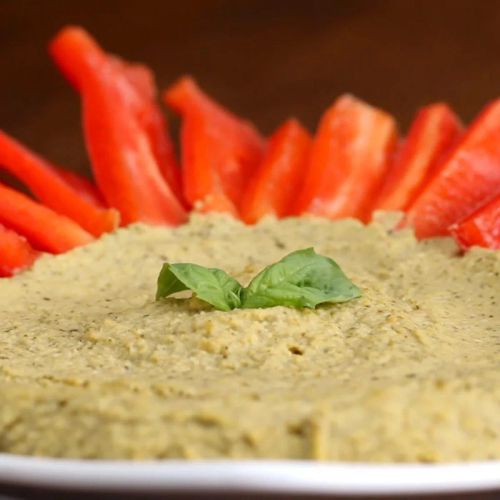 Easy Pesto Hummus