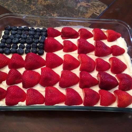 No-Bake Cheesecake Flag Cake