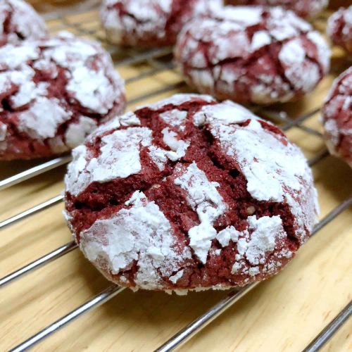 Red Velvet Crinkle Cookies