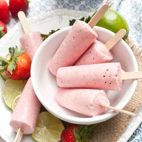 Strawberry Lime Smoothie Pops