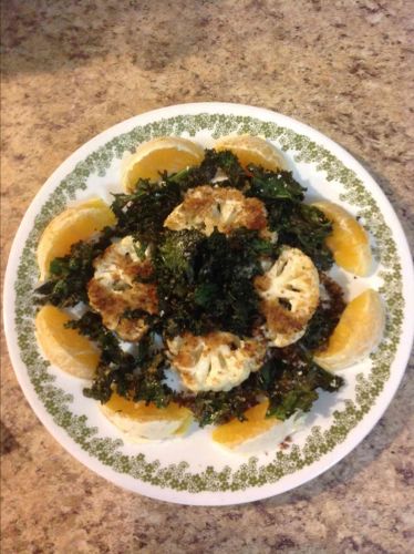 Roasted Cauliflower with Kale Chips and Citrus