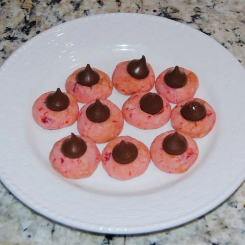 Chocolate Cherry Kiss Cookies