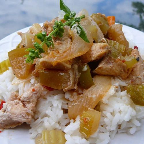 Korean Spicy Chicken Tenders with Sweet Apple