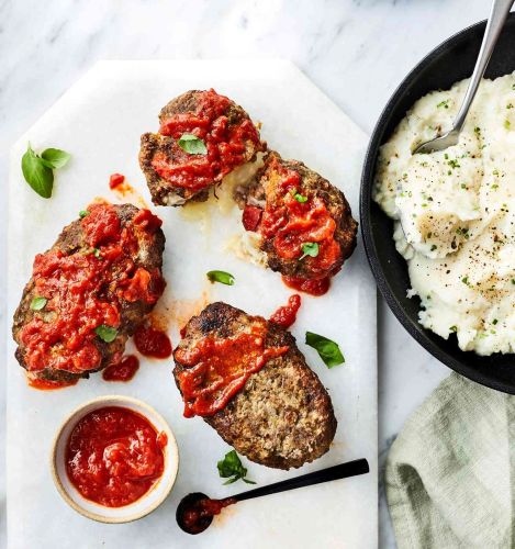 Air Fryer Cheese-Stuffed Mini Italian Meatloaves