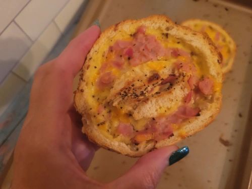 Ham and Cheese Quiche-Stuffed Bagels