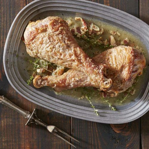 Skillet Turkey with Bacon and White Wine