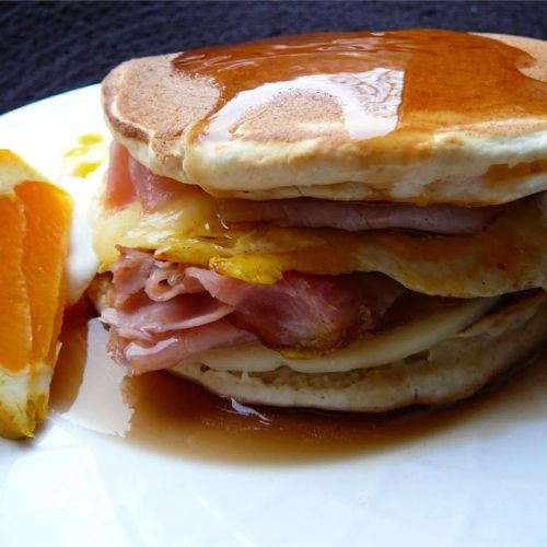 Leftover Pancake Breakfast Sandwich