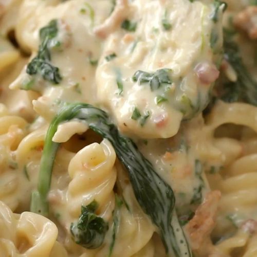 Chicken Spinach Alfredo Rotini Pasta