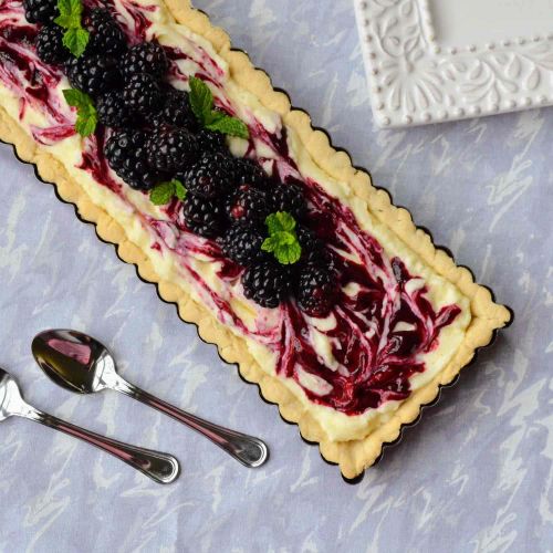 Blackberry Mascarpone Tart with Thyme Shortbread Crust