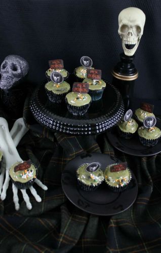 Vegan Halloween Chocolate Cupcakes with Vegan Matcha Icing