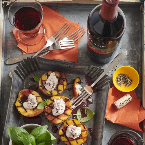 Grilled Nectarines with Goat Cheese