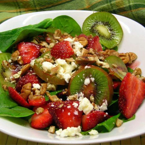 Strawberry, Kiwi, and Spinach Salad