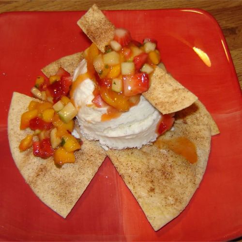 Tortilla Sundae With Minted Mango Salsa