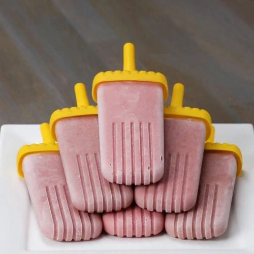 Strawberry Banana Coconut Popsicles