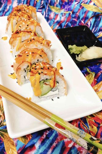 Spicy Crunchy Salmon Roll with Avocado