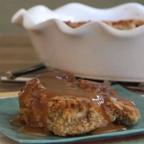 Pumpkin Bread Pudding with Caramel Rum Sauce