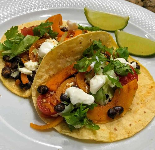 Butternut Squash Spirals and Black Bean Tacos