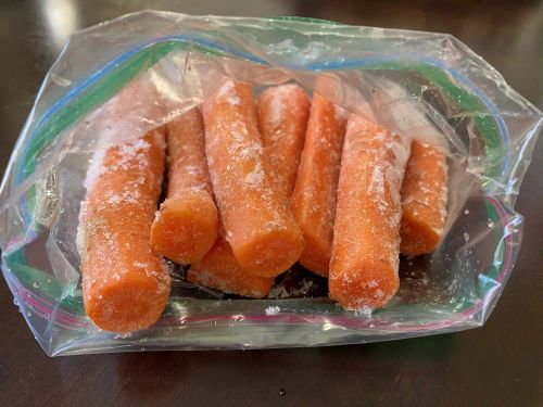 Frozen Carrots for Teething Baby