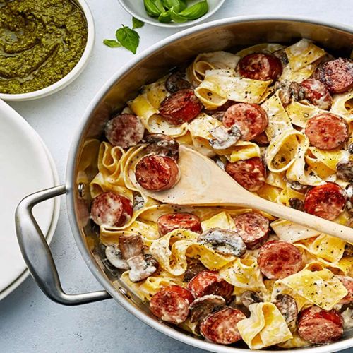 Creamy Pasta Toss with Smoked Sausage