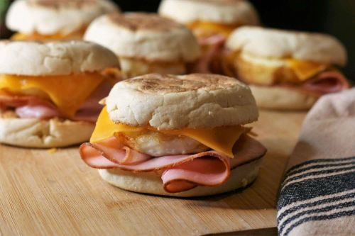 Ham, Egg, and Cheese Breakfast Sandwiches