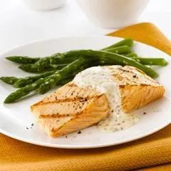 Salmon with Mustard-Cream Sauce