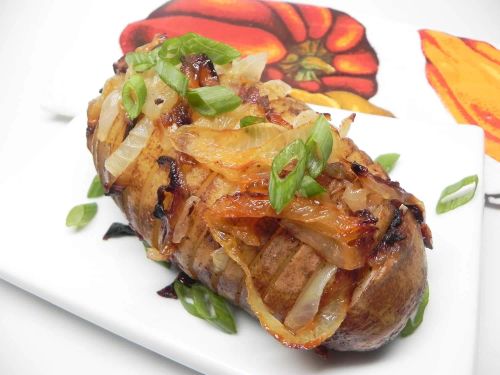 Baked Potatoes on the Grill with Onion