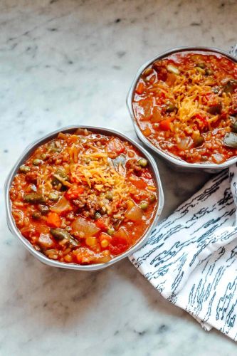 Cheesy Hamburger Stew with Rice