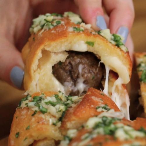 Meatball-Stuffed Garlic Bread