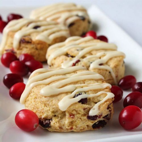 Cranberry Eggnog Cornbread Scones