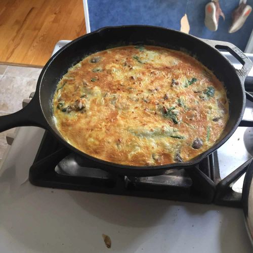 Bacon and Potato Frittata with Greens