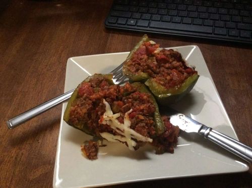 Stuffed Peppers with Frozen Cauliflower Rice