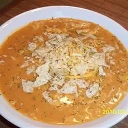 Leftover Cheesy Chicken Enchilada Soup