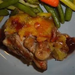 Savory Stuffed Chicken Breast with Plum Glaze