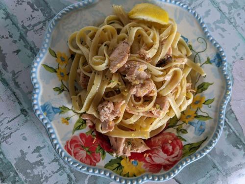 Baked Lemon-Butter Salmon with Pasta