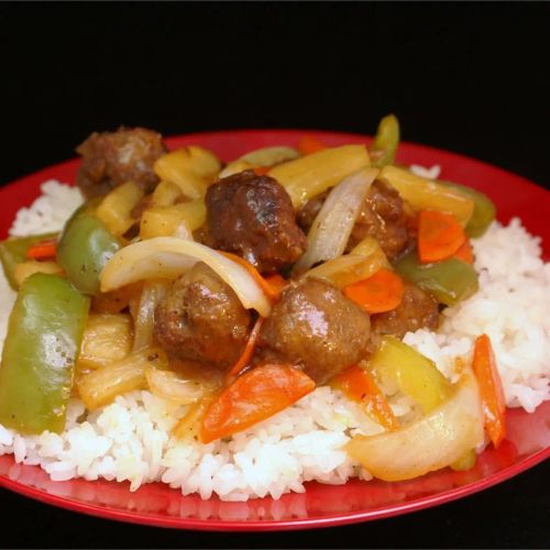 Sweet and Sour Meatballs (Suan T'ien Niu Jou Po Lo La Tzu)