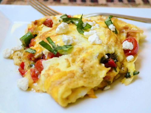 Greek Omelet with Asparagus and Feta Cheese