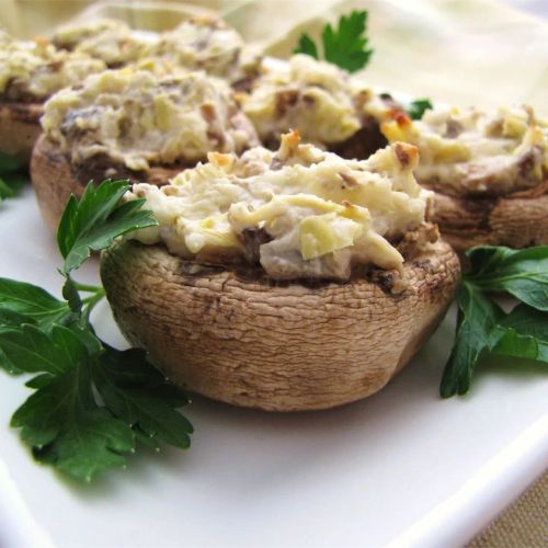 Artichoke Stuffed Mushrooms