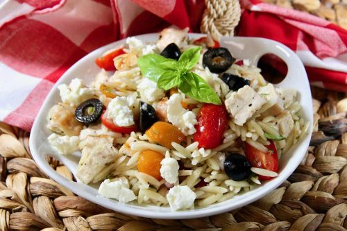 Speedy Chicken, Feta, and Orzo Salad