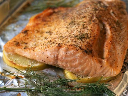 Broiled Salmon with Lemon and Dill