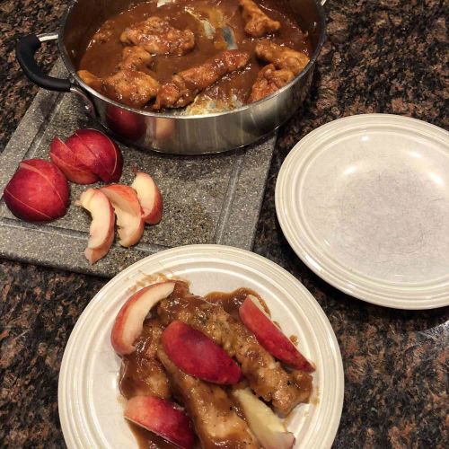 Sticky Orange Chicken with Nectarines