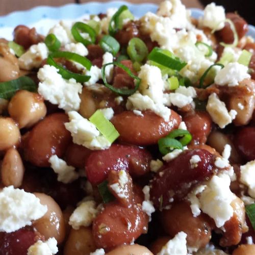 Three Bean Salad with Feta Cheese