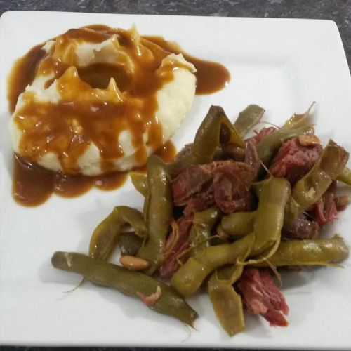 Slow Cooker Cured Venison and Beans