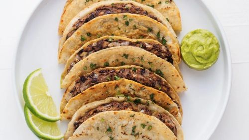 Crispy Black Bean Tacos With Avocado Cream Sauce