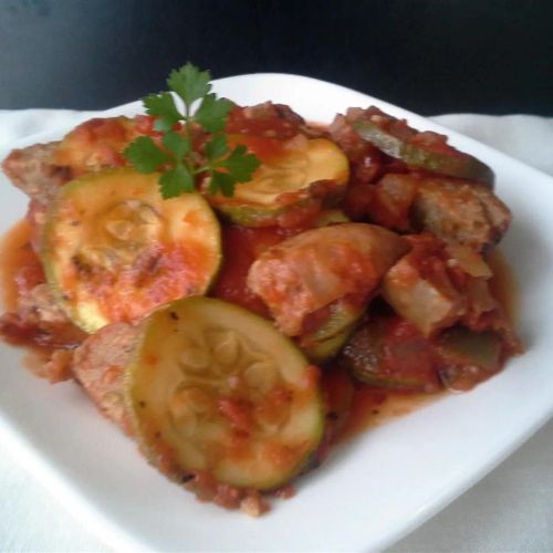 Evelyn's Spicy Italian Sausage and Zucchini