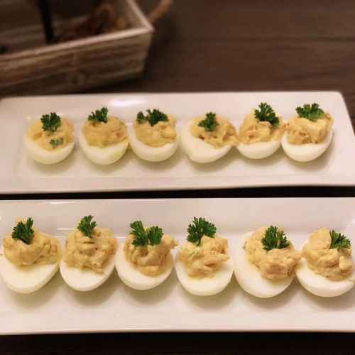 Shrimp and Dill Deviled Eggs