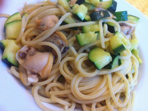 Pasta with Clams, Zucchini, and Zucchini Blossoms