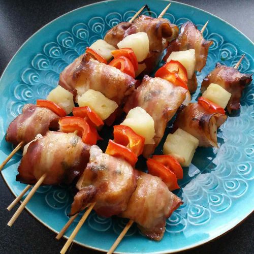 Chicken and Bacon Shish Kabobs